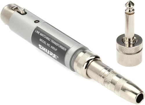 Shure A95UF Transformer; Low Z, Female XLR to High Z MC1M Connector with Mating 1/4-Inch Phone Plug/Jack