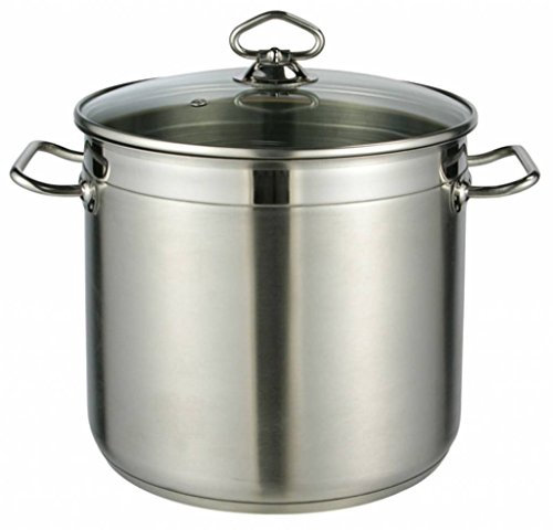Stainless Steel Pan with Glass Lid Induction 15 Litre Pot