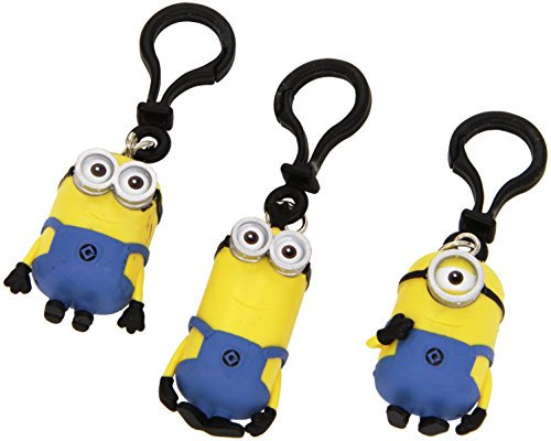 Joy Toy 90226 - Minions 3d PVC-Schlüsselanhänger/Clip On 2,5x2,5x7 cm - 1 Stück (verschiedene Charaktere, sortiert)