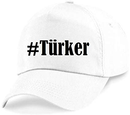 Reifen-Markt Base Cap Hashtag #Türker Größe Uni Farbe Weiss Druck Schwarz