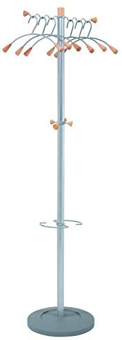 Alba PMWAVE Portemanteau Wavy Acier Gris Métal / Bois Clair Livre avec 6 Cintres