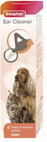 Beaphar - Ear Cleaner For Cats & Dogs - Helps Dissolve Ear Wax & Remove Debris to Gently Clean Ears – Alcohol-Free - With Cooling Menthol & MSM to Help Soothe Irritation & Support Delicate Skin - 50ml