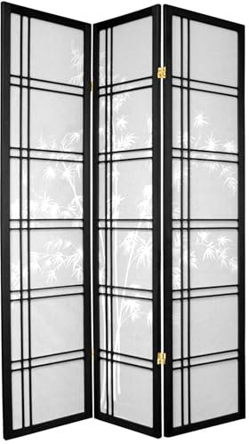 Oriental Furniture - Paravento Shoji in bambù, 1,8 m, Nero