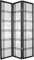 Oriental Furniture Shoji-Bildschirm aus Bambus, 1,8 m, Schwarz