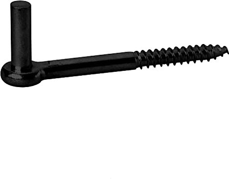 Pollmann®Baubeschläge 1110203 Haken J zum Einschrauben, Dorn Ø 13 mm, 200 mm lang, schwarz, 2 Stück