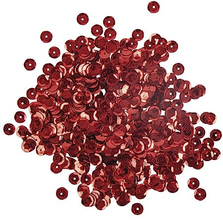 Rayher 3927018 Pailletten, gewölbt, 6mm ø, SB-Box 4000Stück, rot