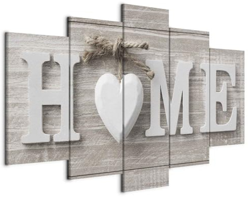 murando - Leinwandbild Bretter Holz, 100x50 cm, 5-teilig, Schlafzimmer | Hochwertige Leinwand, sofort aufhängbar, ideal fürs Wohn- oder Schlafzimmer, wasserfest und lichtecht, langlebig, stilvoll