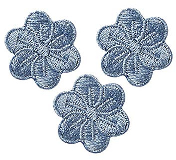 Applikationen - Kids and Hits - aufbügelbar Blumen graublau 3 St