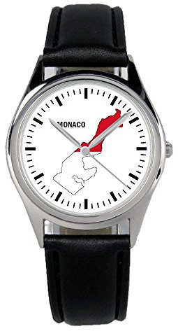 KIESENBERG Armbanduhr Monaco Geschenk Artikel Idee Fan Damen Herren Unisex Analog Quartz Lederarmband Uhr 36mm Durchmesser B-1249