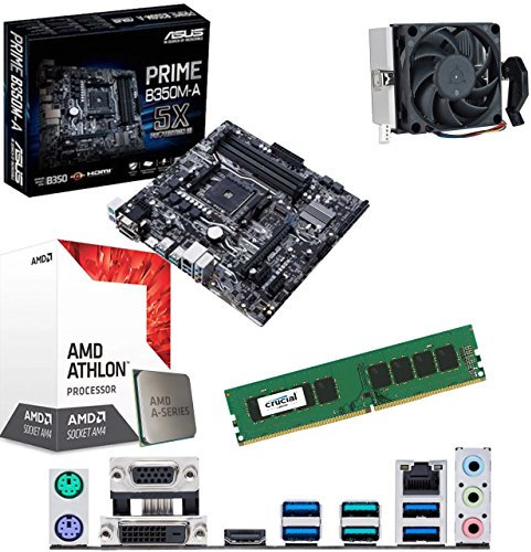 Components4All AMD Athlon X4 950 3.5Ghz Quad Core CPU, ASUS Prime B350M-A Motherboard & 4GB 2133Mhz Crucial DDR4 RAM Pre-Built Bundle