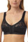 Marlon Womens Mandy Front Fastening Wirefree Satin & Lace Everyday Bra, Black, 40E