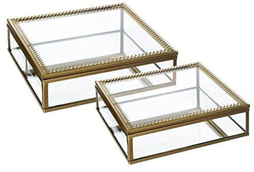 Atmosphera - Set de 2 boîtes à bijoux Spirit - verre et métal - doré