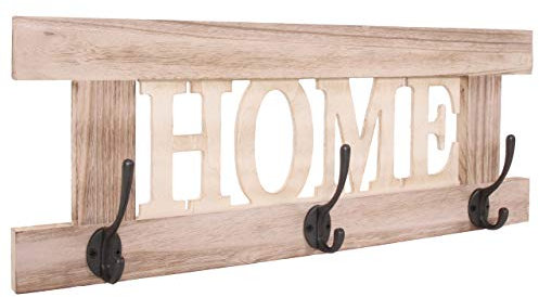 Mendler Wandgarderobe HWC-C60 Home, Garderobe Garderobenpaneel, Shabby-Look Vintage 55x21cm - naturbraun