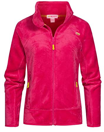 Geographical Norway UPALINE Lady - Polaire Chaude Douce Femme Confortable - Veste Hiver Chaud Femmes Doux - Sweat Epais Longues Manches - Pull Parfait Fourrure Confort Rose POUDRÉ XL
