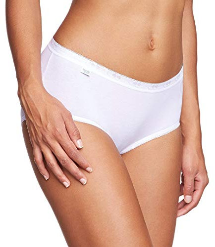 Sloggi Basic+ Midi Damen-Unterhose, Weiß (White 0003), 34