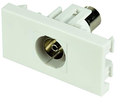 Ex-Pro Single Coaxial Keystone Coax Antenna Aerial Socket Port Module Cable Oulet for Wall Plate Frame Faceplate - 1 Pack