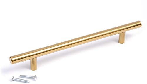 T bar handle Knob Gold Finish Kitchen Bedroom Bathroom (1, 96mm)