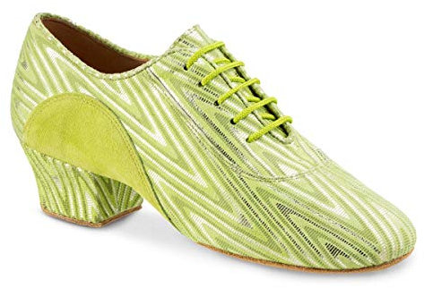 Rummos Damen Trainerschuhe R377 - Material: Leder/Nubuck - Farbe: Neon Grün - Weite: Medium (Normal) - Absatz: 4,5 cm Cuban - Größe: EUR 39