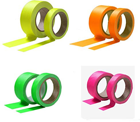 Gewebeband Klebeband neon-orange, neon-grün, neon-gelb, neon-pink, Markierungsband Panzerband Gaffa Tape Warnband/Breiten: 25mm und 50mm/ Längen: 10m, 25m, 50m (50mm x 50m, neon-gelb)