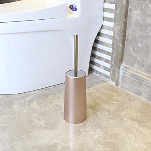 Brosse WC,Brosse de Toilettes Toilette Porte-balais Poli Or Rose Permanent Accessoires De Salle De Toliet Brosses-argent Brosse de toilette (Color : Rose gold)