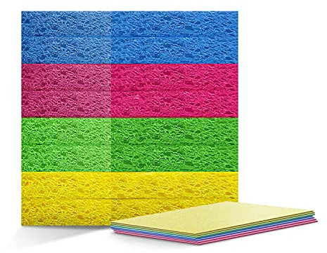 Esponja de Limpieza respetuosa con el Medio Ambiente, 100% Natural, Paquete de 8, no Raya, Duradera, Reutilizable y Biodegradable, comprimida
