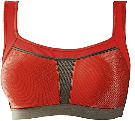 VIANIA! 151430 Sport-BH Olympia breite Entlastungsträger starker Halt Rot Campari, Größe:80, Cup:D