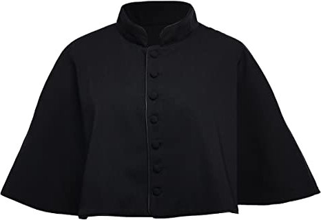 BLESSUME Priester Cape Liturgischer Cappa Churchman Clergy Christian Kostüm Schwarz Cape Schal (groß, schwarz)