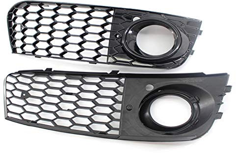 Lechnical Honeycomb Hex Mesh Fog Light Open Vent Grill Intake Replacement for Audi A4 B8 RS4 Style 09-12