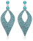 Clearine Ohrringe Kristall Bohemian Party Braut Hollow Blatt Kronleuchter baumeln Ohrhänger Topas Blau Silber-Ton