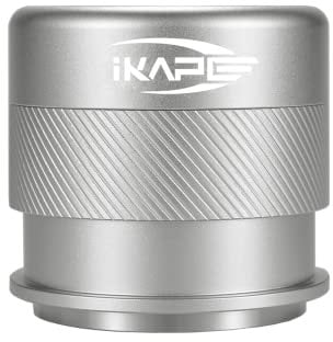 IKAPE Coffee Products, 58MM Espresso Tamper, Premium Barista Coffee Calibrated Tamper with Spring Loaded, 100% Stainless Steel Tamper Compatible with All 58MM Bottomless Portafilter (Silver)