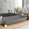 homiuse Lavabo de lujo rectangular mate gris claro 71 x 38 cm cerámica lavabo lavabo encimera lavabo inodoro inodoro inodoro sin agujero grifo lavabo