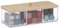 Relaxdays Make Up Organizer mit Bambusdeckel, 3 Fächer, Kunststoff, Aufbewahrung Haargummis, Kosmetik, transparent/Natur, 1 Stück
