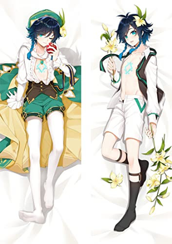 Tydeey Für Genshin Impact Venti Body Kissenbezug Kissenhülle,Anime Pillowcase Doppelseitige Umarmungskissen Bezug,Anime Doppelseitige Muster Kissenbezug Körper,2wt(2waytricot)-50cm*150cm