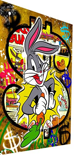 Magic Canvas Art Bugs Bunny Dollar Pop Art Leinwandbild 1- teilig Hochwertiger Kunstdruck Wandbilder – B8478, Material: Poster ungerahmt, Größe: 60 x 40 cm