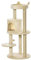 PawHut Árbol Rascador para Gatos de 104 cm Rascador para Gatos con Plataformas Refugio Postes de Sisal y Bola Colgante 48x48x104 cm Crema