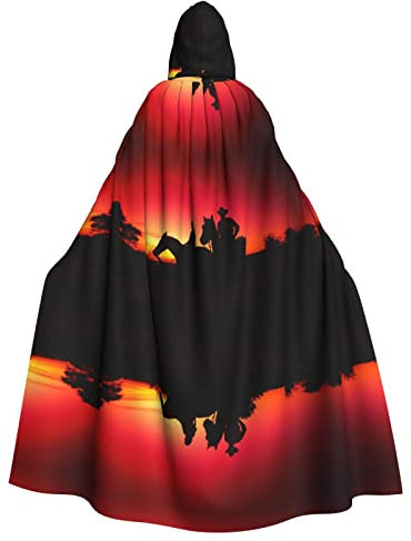 RFSHOP Beautiful White Swans on The Lake printed Unisex Adults Long Hooded Cloak Cape for Halloween carnival Cosplay Costumes,w