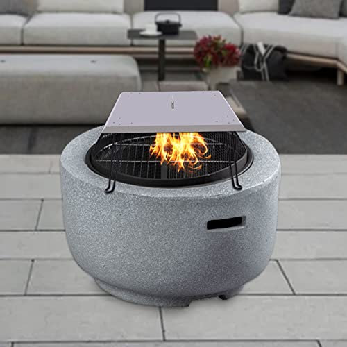 Coperchio per camino in acciaio inox brasero a gas per esterni, tavolo barbecue, ghisa messicana, deflettore di calore, per foyer brasero incineratore carta da giardino termica (61 x 61 x 33 cm)