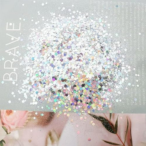 50g Beutel Nail Art Pailletten Gemischte Pailletten Sechseckige transparente Farbpailletten Nail Art Pailletten Dekorative Nail Art-lb100 50g