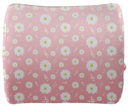 FANSU Lendenwirbelstützkissen, Gänseblümchen Muster Lendenkissen aus Memory Schaum Rückenkissen Bürostuhl mit Verstellbarem Riemen Lendenwirbelstütze Kissen für Bürostuhl (Musik Note)