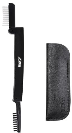 MSQ Faltbarer Wimpernkamm Metall Wimpern Kamm Separator Augenwimpern Trenner Werkzeug Wimpern Augenbrauen Mascara Pinsel Wimpernkamm Make up Pinsel