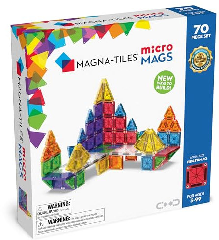 Magna-Tiles microMAGS 70-teiliges Deluxe Magnetbauset - Die Original Magnetbaumarke
