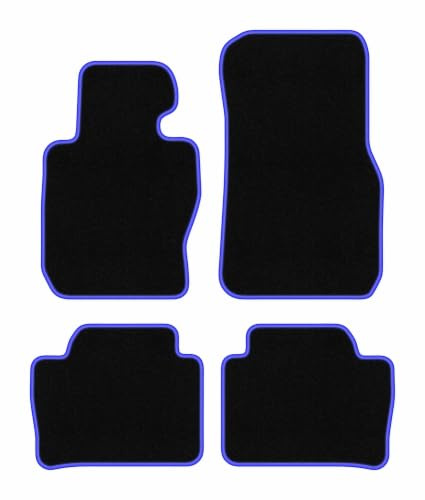 Velours-Fußmatten passend für BMW 3 F31 2012-2019, Schwarz-Blau, CARLUX | passend für Touring xdrive; Velours-Teppich (Polypropylen), ca. 6,5 mm; rutschfest, BMW T-Befestigungen