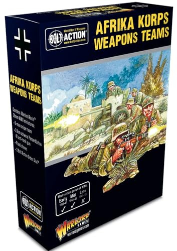 Warlord Games Afrika Korps Waffenteams – Miniaturen für Bolzenaktion, sehr detaillierte Miniaturen aus dem 2. Weltkrieg für Tisch-Kriegsspiele
