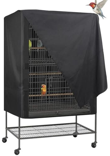 Fellflying Vogelkäfig-Abdeckung, Wasserdicht, Große Vogel- Und Papageienkäfig-Abdeckung, Wetterfest, Sonnenschutz, Käfig-Verdunklungsabdeckung, Quadratisch, Verstellbar, Haustier-Schutzabdeckung