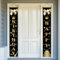 Moorle Happy Birthday Door Banner Black Gold, Birthday Decorations for Men Women, Fabric Door Banner Pull Flag Porch Backdrop with rod, Party Supplies for Indoor Outdoor