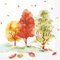 Mank Tissue Servietten Herbstwald, 33 x 33 cm, 100 Stück – Weiche und Saugfähige Servietten mit Stimmungsvollem Herbstmotiv für Saisonale Tischdekorationen