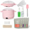 Waxing kit, Foldable Silicone Waxing Kit, Easy-Carry Professional Wax Warmer, Easy to Clean Silicone Pot, 5 Wax Beads Packs, Applicator Sticks, Painless Hair Removal for Travel and Holiday Use