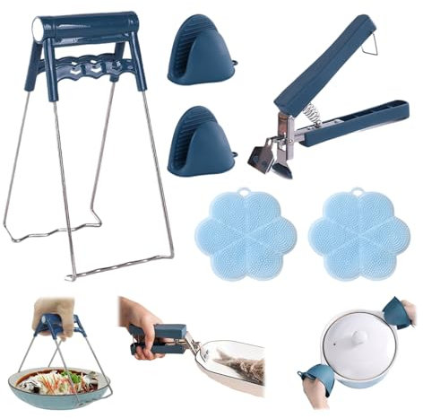 Juego de 6 pinzas para cocina, antiescaldaduras, pinzas para platos, pinzas de sujeción, pinzas para platos, alicates de retriever, pinzas para pizza, sartenes, pinzas para horno, pinzas con