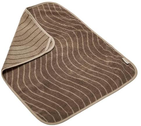 Leander Topper Handtuch in 100% Bio-Baumwollfrottee 65 x 50 cm für Matty Wickelkissen - Farbe: Woodland Mocca - Waschbar bei 40°C