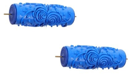 HOMSFOU 2stücke Paint Wallpaper Roller Mit Blumenmuster Gummiwalze Für Wandgestaltung Für Kreative Heimdekoration Blau